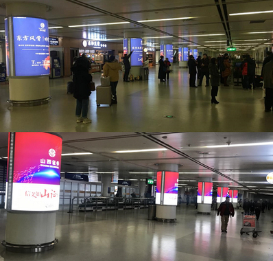 T1航站樓到達區域接機口包柱燈箱