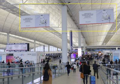 香港機場出發區吊旗海報廣告