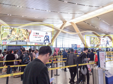 昆明長水國內出發安檢口LED電子屏廣告