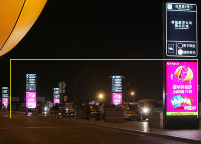 昆明機場F3層出發落客區落地雙面燈箱廣告