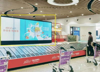 廈門(mén)機(jī)場(chǎng)F1一層行李提取廳行李轉(zhuǎn)盤(pán)電子拼屏廣告