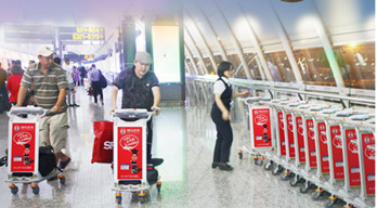 投放廣州機場手推車廣告有什么優勢