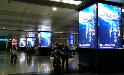 青島機場包柱燈箱廣告價格