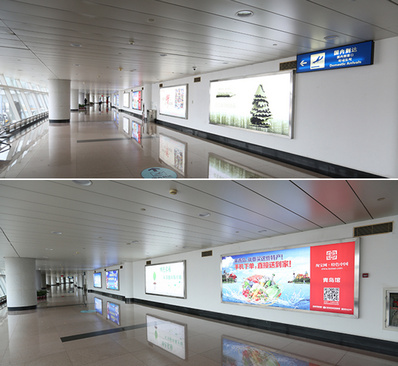 青島機場到達區燈箱廣告