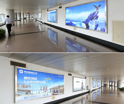 青島機場到達區燈箱廣告