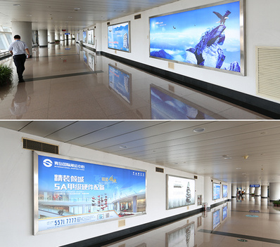 青島機場到達區燈箱廣告