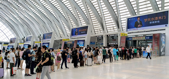 檢票口正面數字燈箱