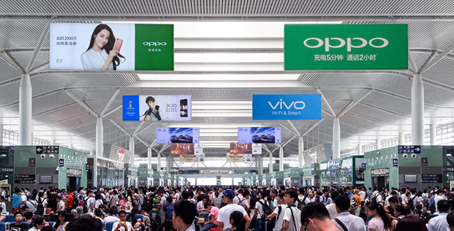 南昌高鐵站廣告中出發到達層部分優質媒體介紹