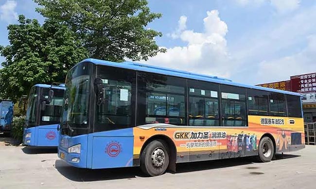 GKK加力圣潤滑油啟動宣傳，惠州公交車廣告超炫亮相！