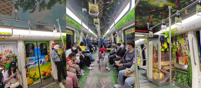 鄭州地鐵全景內(nèi)包車文旅特產(chǎn)投放案例，鄭州地鐵車廂貼廣告價(jià)格