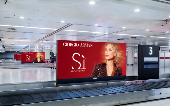 太原武宿機場到達行李轉盤聯排LED大屏，太原機場LED廣告價格