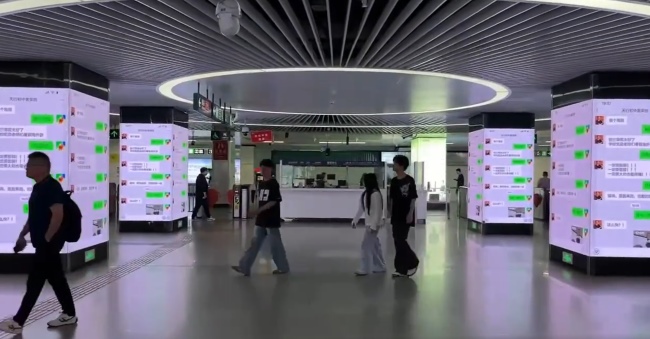 南昌地鐵大廈站廳包柱LED廣告投放，南昌地鐵站大屏廣告價格