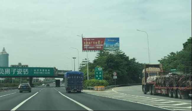 廣佛雙面高桿戶外大牌廣三高速廣告投放，江肇高速廣告價格