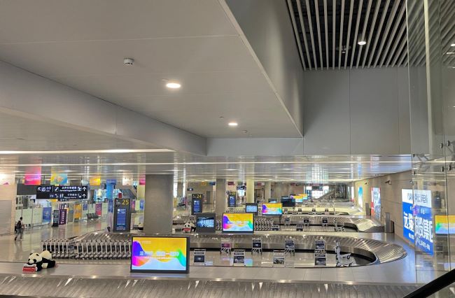 溫州機場到達行李大廳墻面廣告投放，溫州龍灣機場大屏廣告