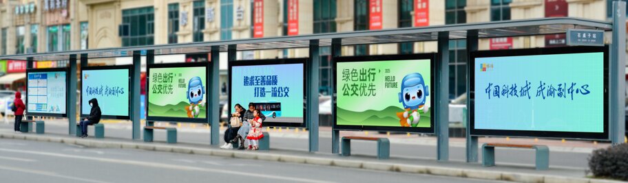 第一戶外傳媒-綿陽公交站臺燈箱