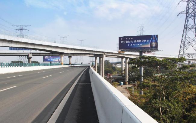 廣州南沙高速大牌廣告投放，廣州南沙港快速高桿立柱廣告價格