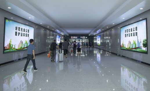 第一戶外傳媒-浦江站-出站通道兩側墻面燈箱