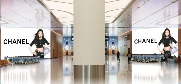 第一戶外傳媒廣州白云機場T3行李提取廳LED屏廣告