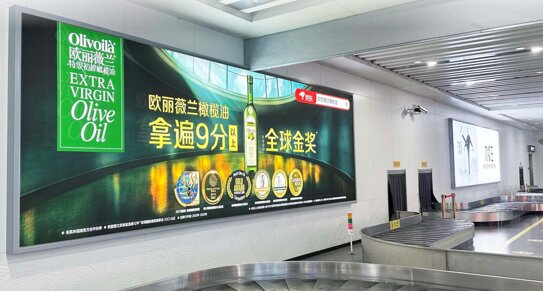 第一戶外傳媒-舟山普陀山機場-國內到達行李廳墻面燈箱 