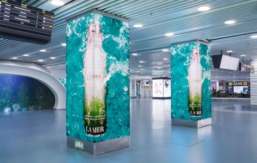 第一戶外傳媒-三亞鳳凰機場T1國內到達行李廳中央通道LED包柱